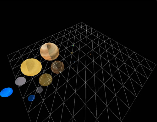 【flash】3D太陽系シュミレーション
